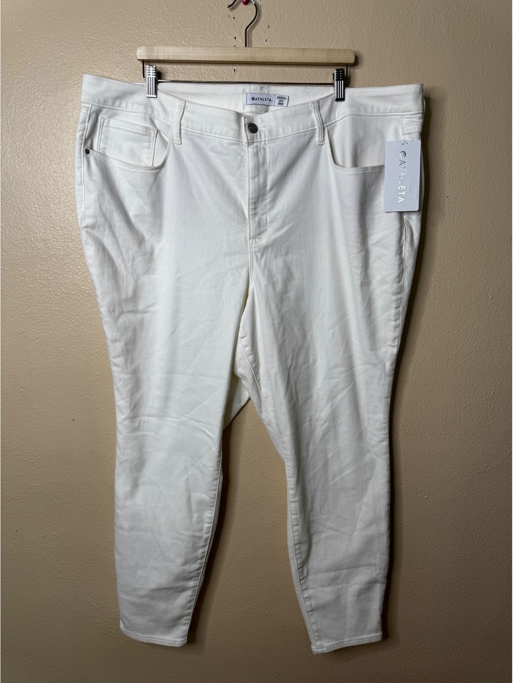 Athleta Womens 26X Sculptek Ultra Skinny Jeans White High Rise Stretch NWT